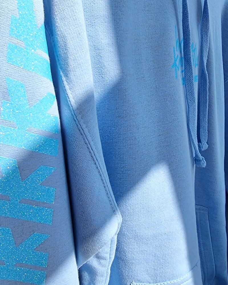 Holly portrait blue hoodie