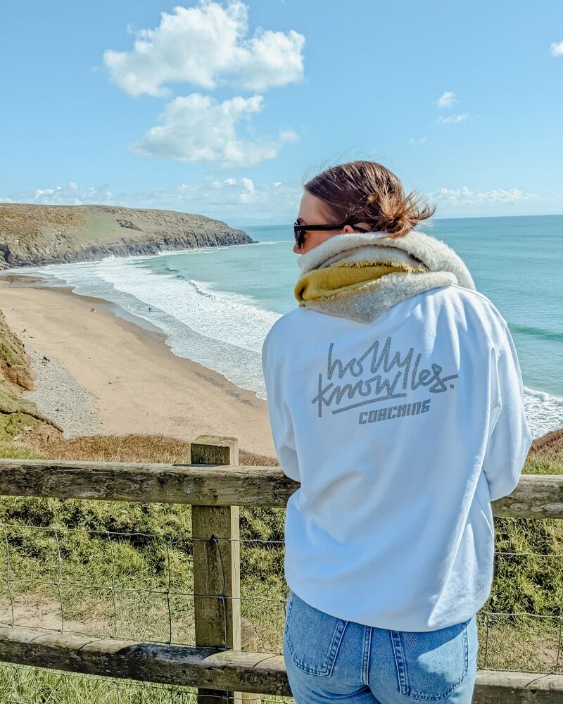 Holly portrait sweater back