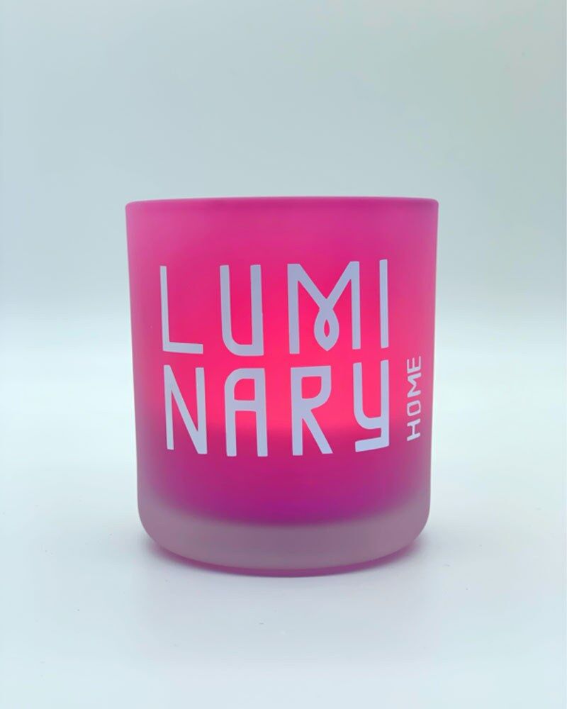 Luminary home pink candle