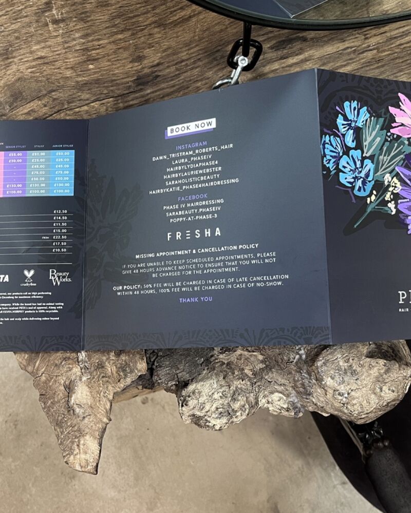 Phase IV landscape price list unfolded